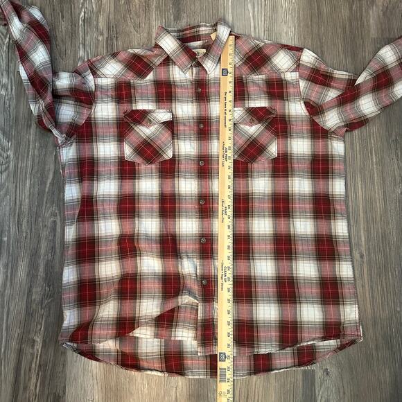 Set of‎ 2 Red Head Long Sleeve Plaid Button Down Shirts Mens 2XL Red Brown - Picture 8 of 16